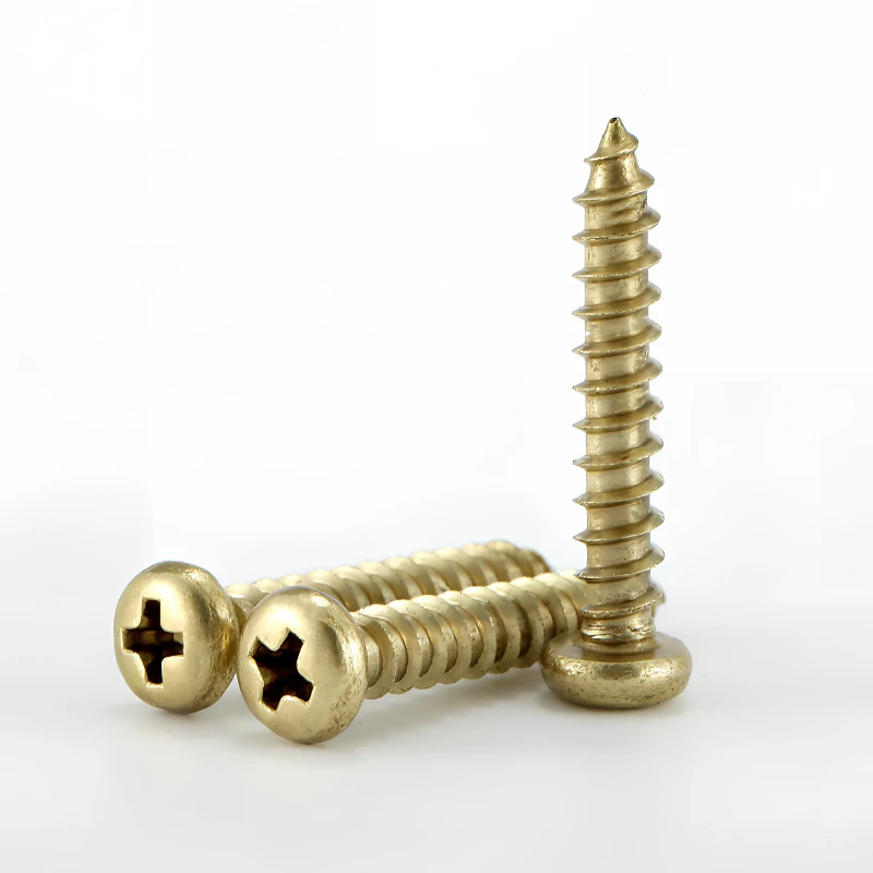 النحاس جولة رئيس فيليبس المسمار الذاتي التنصت M3 M3.5 M4 M5 M6 الخشب المسمار طول 6 مللي متر ~ 50 مللي متر #4