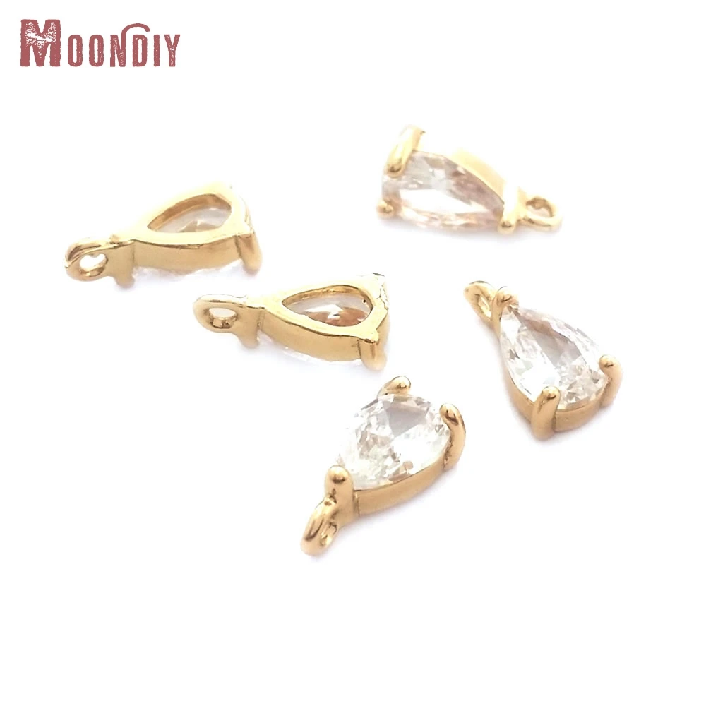 10 قطعة 4x6 مللي متر عالية الجودة الشمبانيا الذهب اللون النحاس قطرة شكل Charms المعلقات مجوهرات أقراط النتائج اكسسوارات
