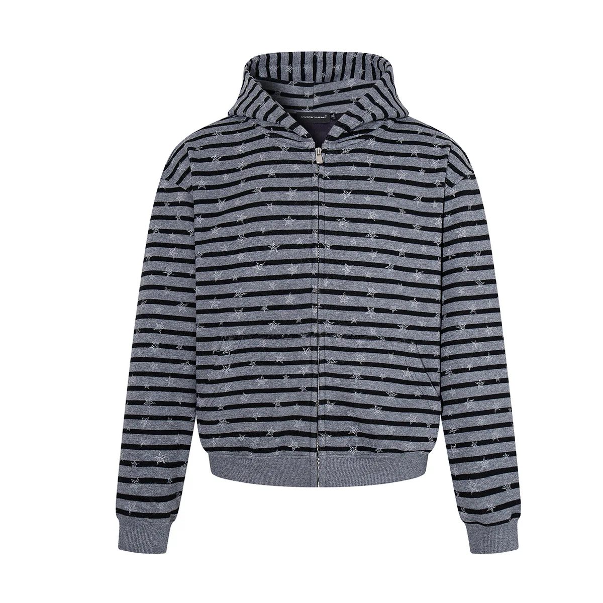 MWJLPWQ American Retro Striped Hoodie Men's Long Sleeve Casual Outerwear Autumn Zip-Up Relaxed Fashion Style 2026 Autumn 21388