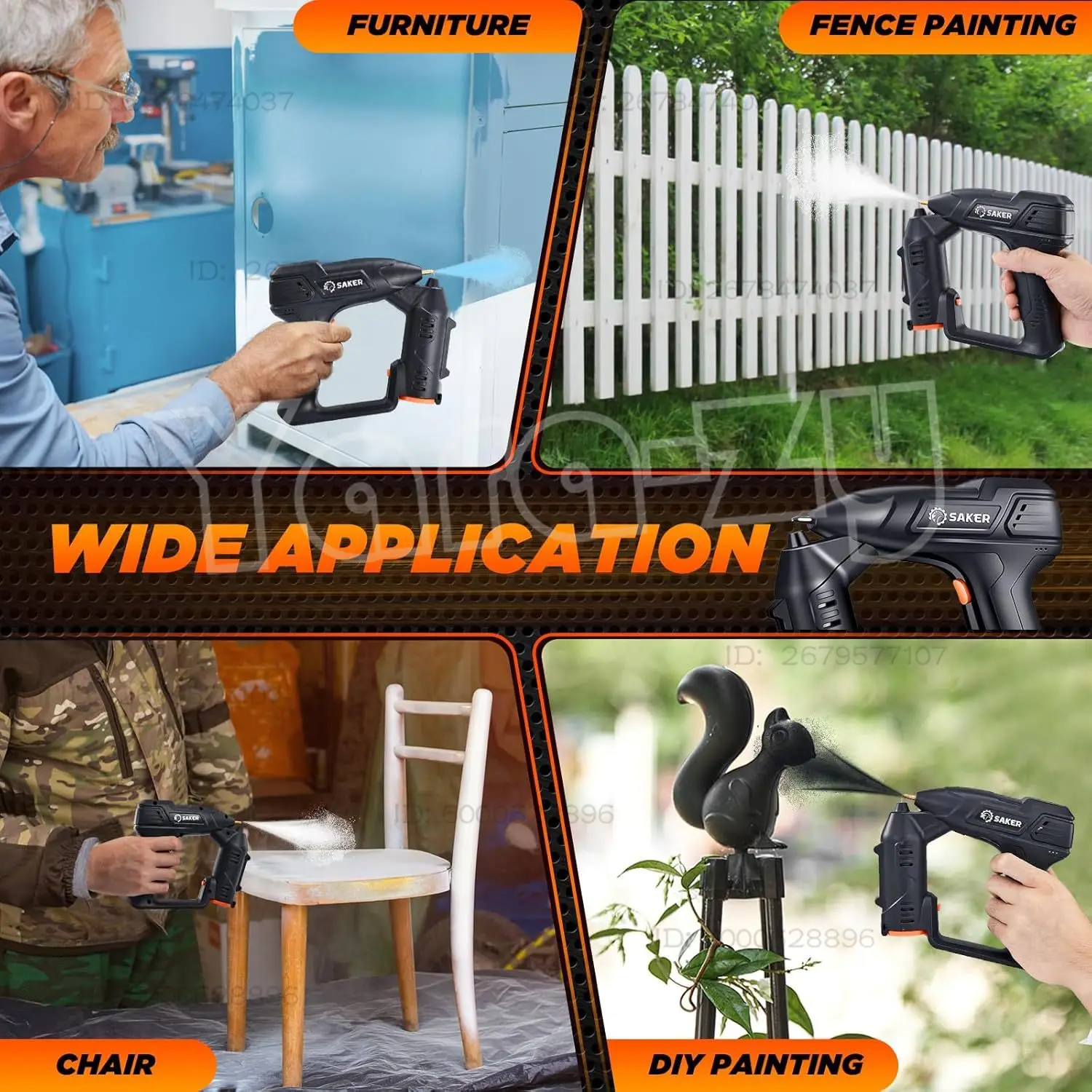 Nowy elektryczny pistolet do farb 3.6V/7.2V, pistolet do farb