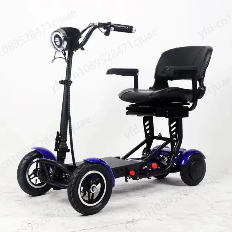 Four-wheel folding electric scooter seat model elderly scooter, recreational vehicle, low-speed lithium battery scooter