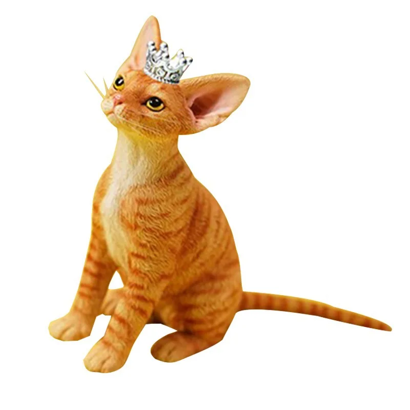 German curly cat simulation animal model, cute princess creative car ornament figure