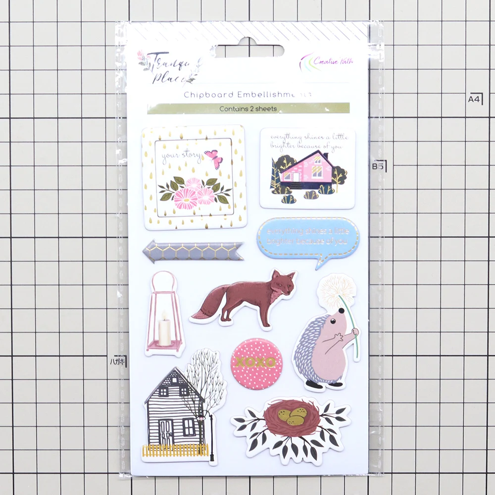 Creative Path Tranquil Place Scrapbooking Journaling Komplettsets 15 Stück Dekorative Papier-Ausschnitte Rahmen Aufkleber DIY Bastelsets – Detail 39