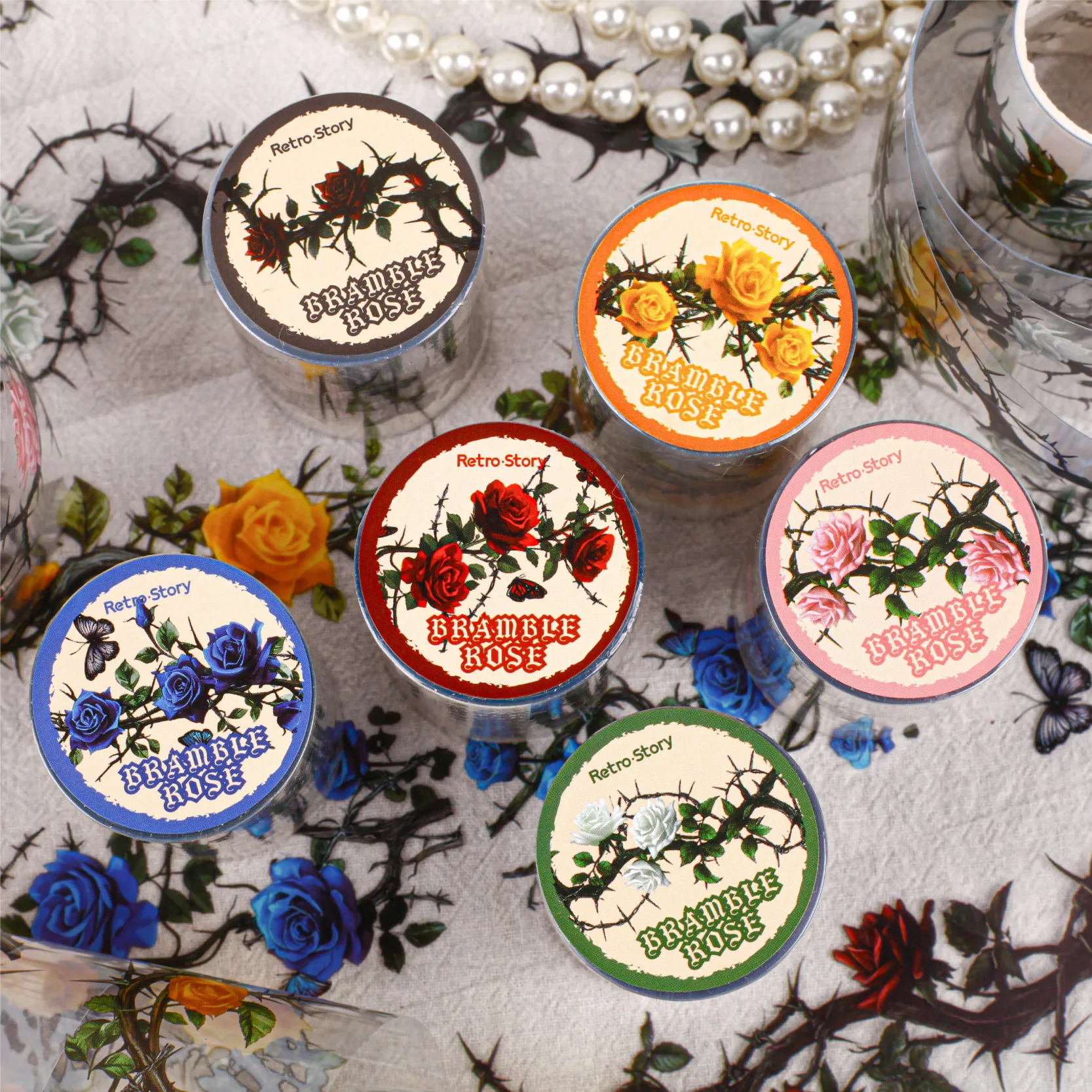 Retro Story Tape Series High-Aesthetic Lace Creative  Material DIY Stickers
