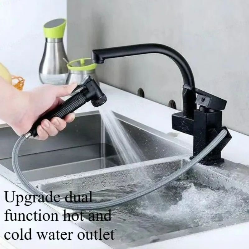 Stainless Steel Pull Out Modern Kitchen Faucets Pull Out with Spray Gun Hot Cold Wate Mixer Tap Deck Mounted Home Accessories