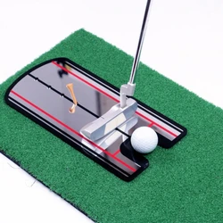 Miroir d'alignement de golf avec ligne de putter de golf Aide à l'entraînement du miroir de golf pour la pratique du golf 30,5 x