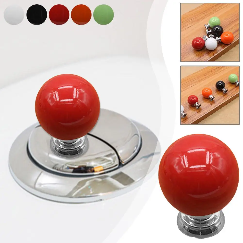 Toilet Press Button Colored Circle Shaped Press Tank Toilet Push Room Water Switch Decor Bathing Press Button Flush Z3U0