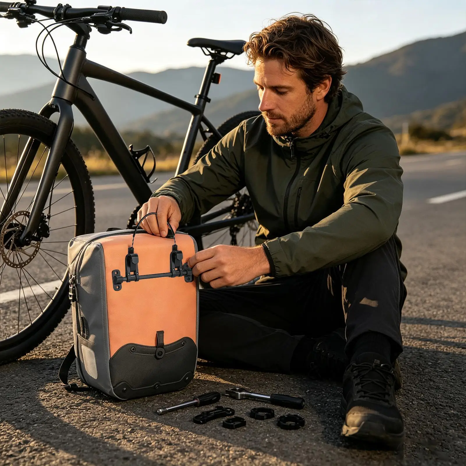 Bicycle Panniers Adapted  buckle Aluminum Alloy Quick Release Bracket Strap Bicycle Pannier Mount for Backpacking Travel Hiking