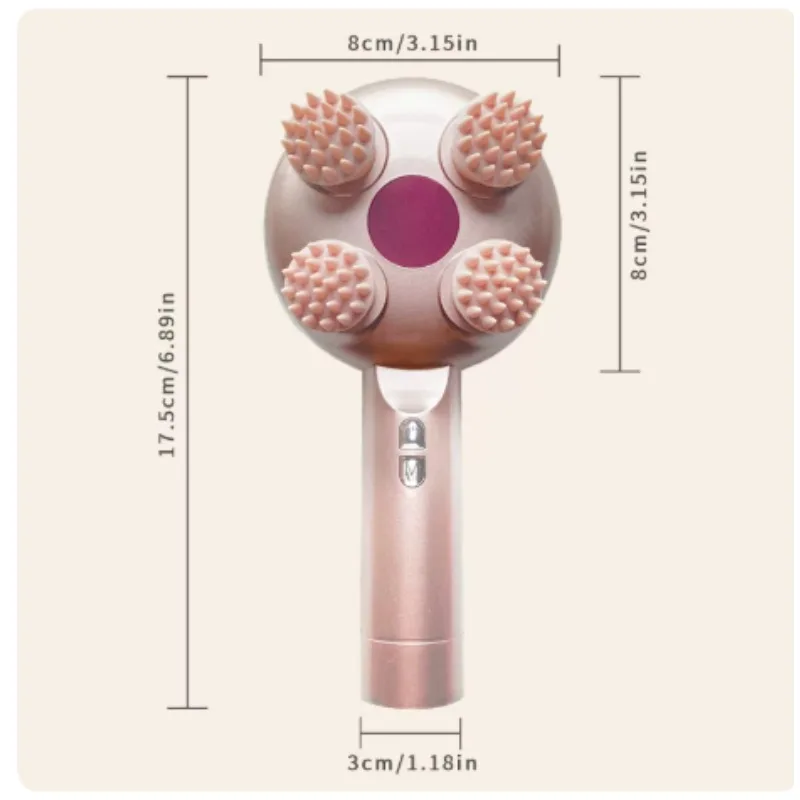 Handheld Electric Massage Comb, Imitation Human Hand Kneading Red Light Hair Care, Multifunctional Scalp Head Massager