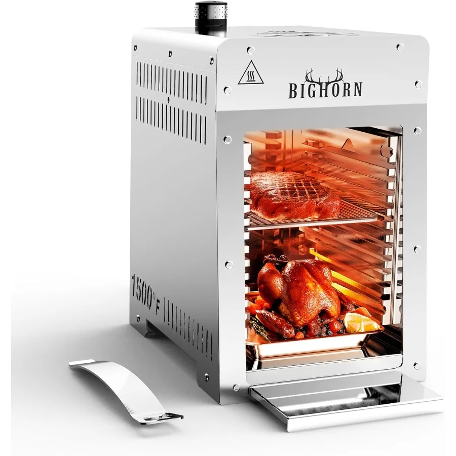 

Portable Infrared Broiler Propane Gas Grill 1500 Degree Stainless Steel Tabletop Quick Cooking Steak Grill for Meat Seafood Veg