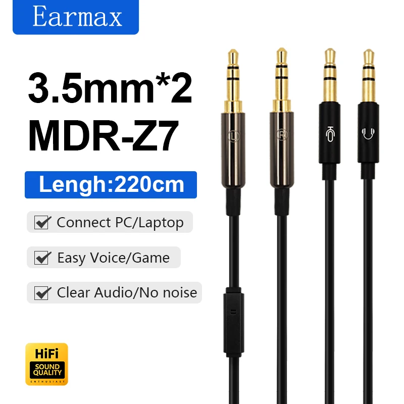 

For Sony MDR-Z7 Z7M2 HE6se HE560 HE400se T1 T5 D7100 Earphones Replaceable Connection PC Laptop Game Voice Video Earphone Cable