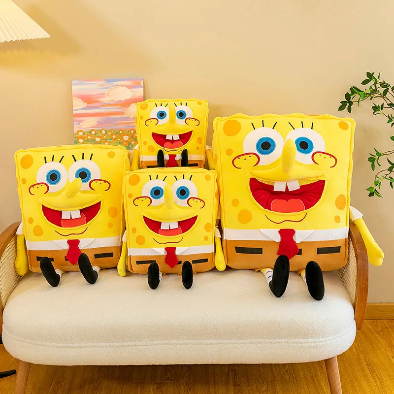 Cartoon Anime Spongebob Schwammkopf Gelb Plüsch Spielzeug Umarmung Kissen Kawaii Gefüllte Komfort Weiche Plüsch Puppe Kinder Geburtstag Geschenk