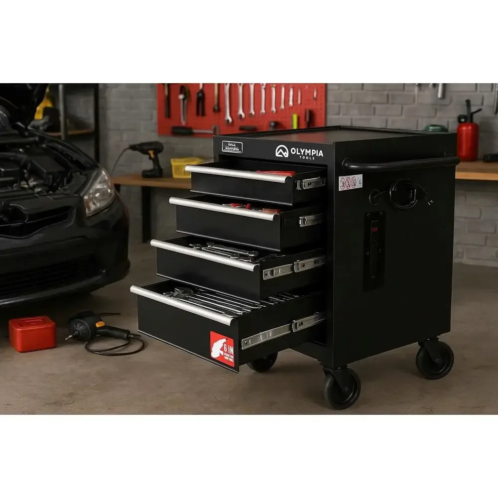 27-Inch Mobile Tool Chest with 4 Drawers - Heavy Duty Storage Cabinet for Garage or Workshop