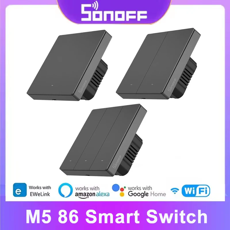 Sonoff M5 86 1C/2C/3C Switchman Wifi Smart Switch Remote Control APP Press Button Wall Timer Switch Via eWelink Alexa Google