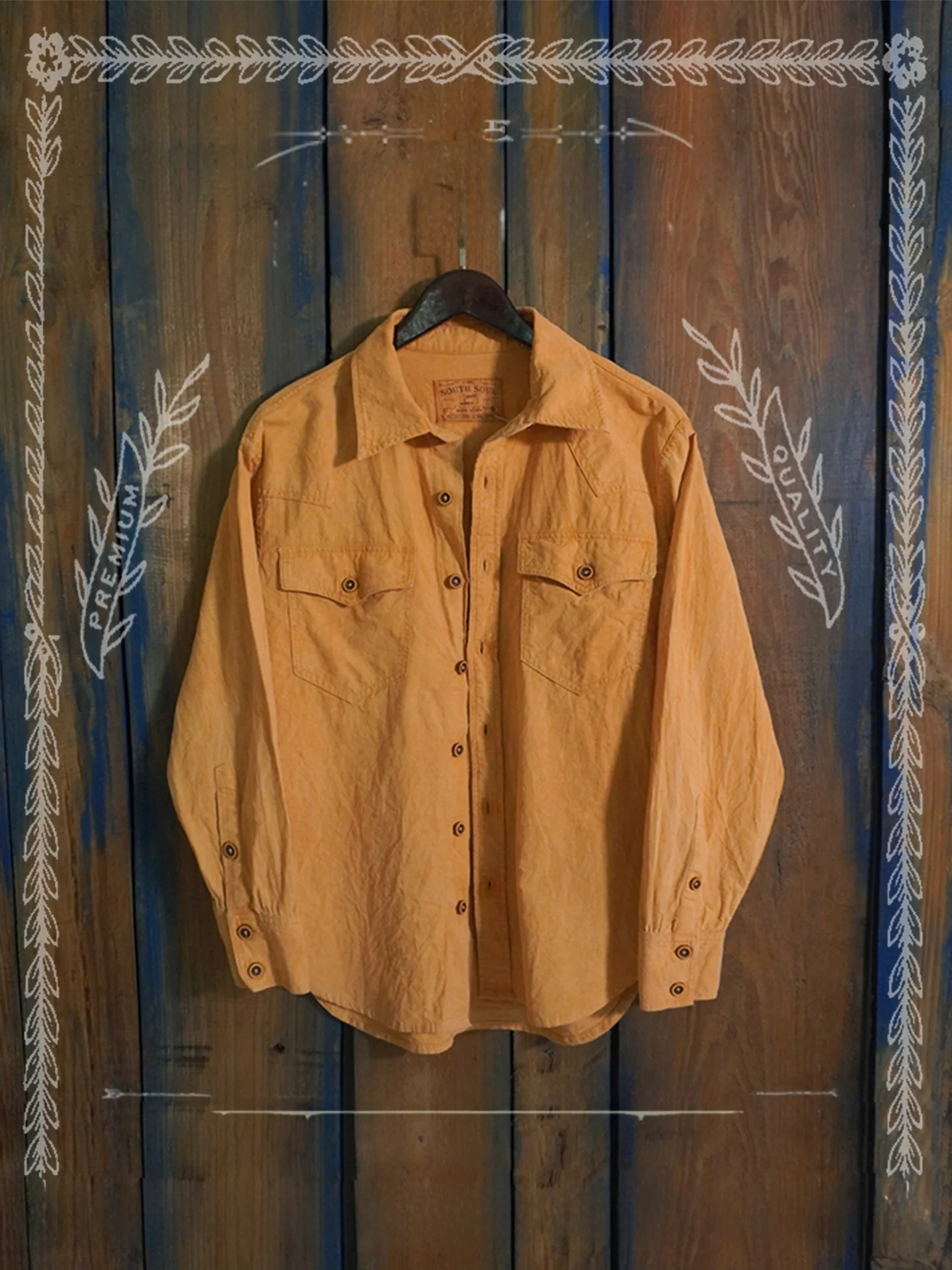 

Spring New Cotton Linen Handmade Plant Dye Thin Western Shirt Red Clay Dye Grass Wood Dye Loose Base Shirt Breathable Long Sl...