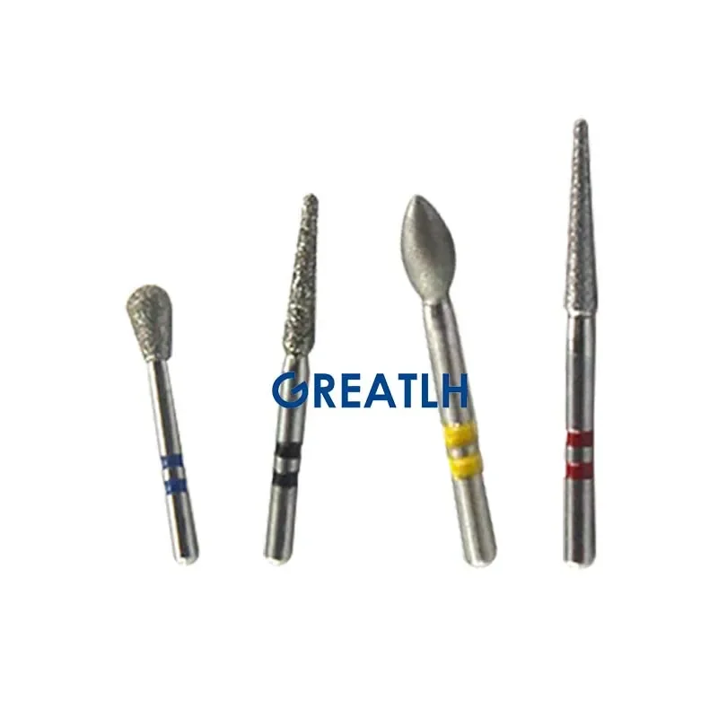GREATLH Dental Diamond Burs Drill Fast Cutting Turning Needles Dentist Tools Dentist Grinding Tool 10pcs