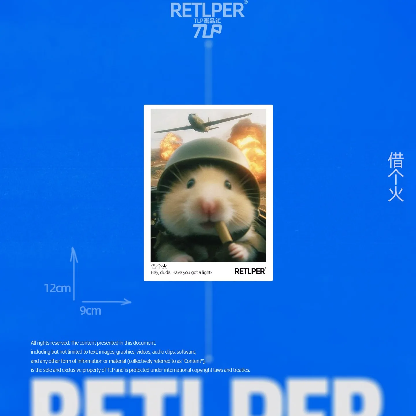 Retlper reflecterende autostickers Origineel ontwerp: "Get Some Fire" en "Hamster in a Tank" platte stickers in polaroid-stijl