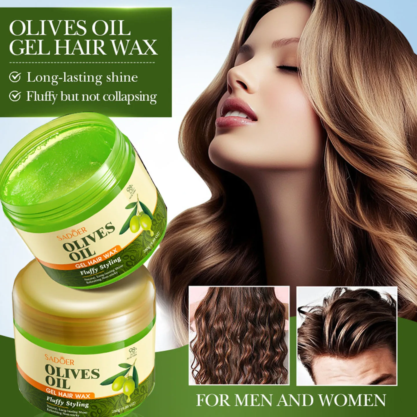 Olive Oil Nourishing Styling Gel Styling Fluffy Hair Wax Easy to absorb Long lasting Moisturizing and nourishing Haircare