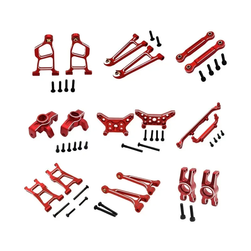 Para mjx 1/14 14211 rc peças de reposição do carro metal atualização modificação kit conjunto copo direção braço oscilante puxar haste carro escudo suporte
