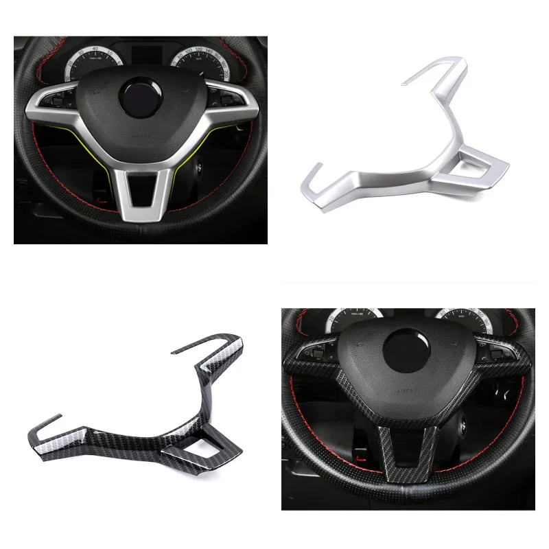 Car Steering Wheel Sticker Frame Decoration Cover Trim Interior Styling For Skoda Karoq Kodiaq 2018-2020 Accessories