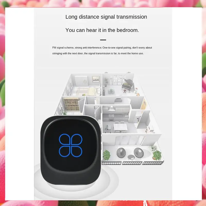 

Waterproof Smart Doorbell Wireless Doorbell IP68 Home Door Bell Intelligent 38 Songs 4-Level Volume Control-ABJU