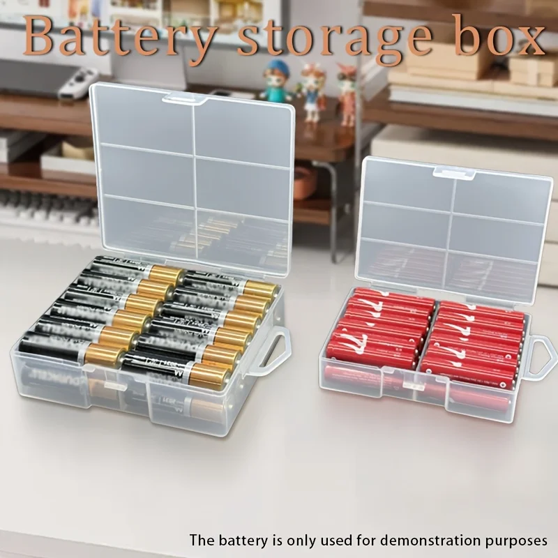 AA- oder AAA-Batterie-Aufbewahrungsbox, auslaufsicherer und staubdichter Batterie-Organizer für das Heimbüro – Detail 3