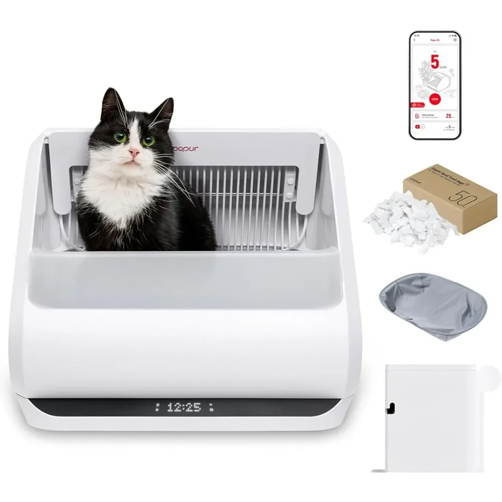 

Cat Robot Kitty Litter Box Self Cleaning Core Bundle Best Value Includes Smart Sifting Litter Pan Odor Control Plastic Waste Bin