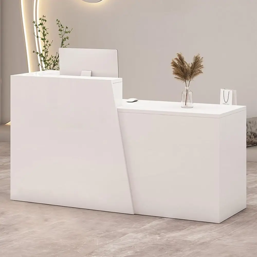 

Retail Reception Desk with Storage, Modern Checkout Counter for Store, Anti-Scratch Front Desk for Salon, Boutique, Cafe – Easy