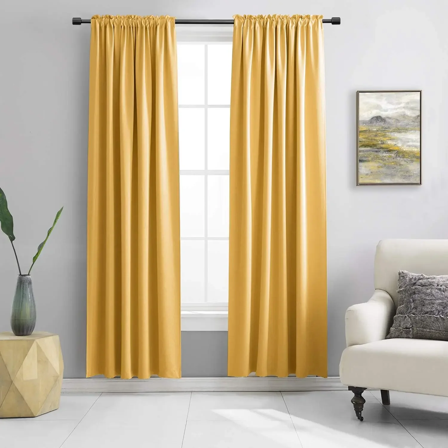 High Precision Yellow Thermal Curtains for Bedroom Window Treatments Blackout Hotel Office Terrace Decorations Curtain Panels#35