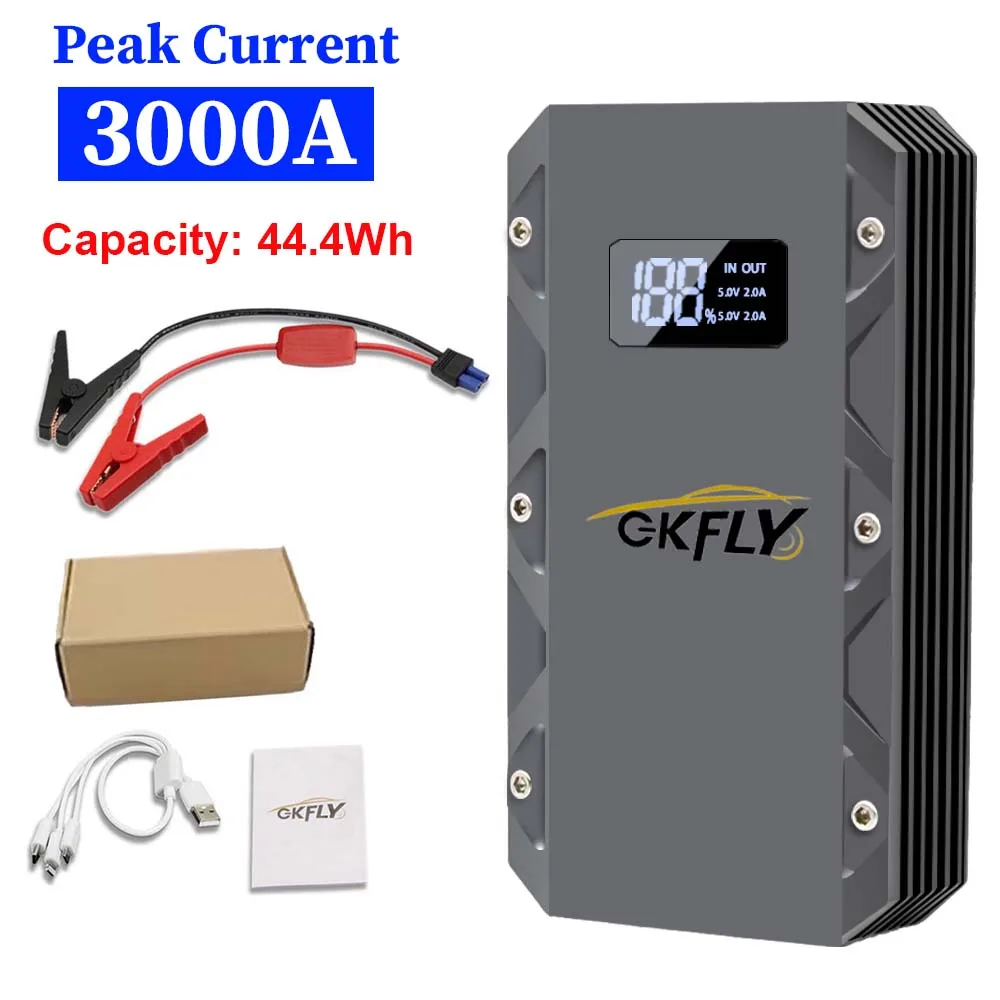 GKFLY 3000A/5000A/9000A Auto Jump Starter Power Bank Draagbare Auto Batterij Starter Voor 12V Auto noodbooster Startapparaat