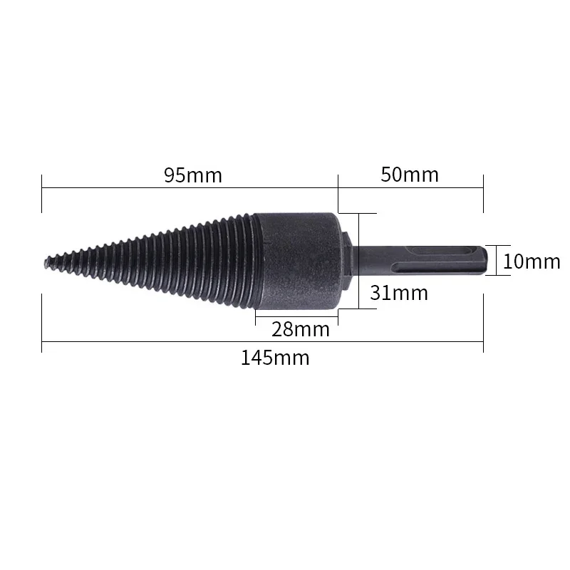 Broca para madera de 32/38/42/45mm, divisor de conos de tornillo, broca redonda de giro para dividir leña, herramientas para carpintería para taladro de Cable