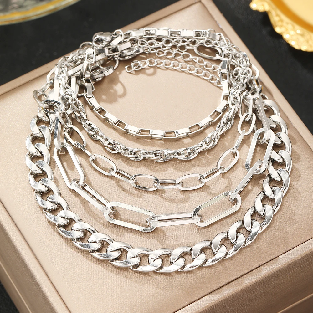 Stainless Steel Bracelets Exquisite Light Luxury Multi-Layer Chain Trendy Temperament Bracelets For Women Jewelry Everyday Wear