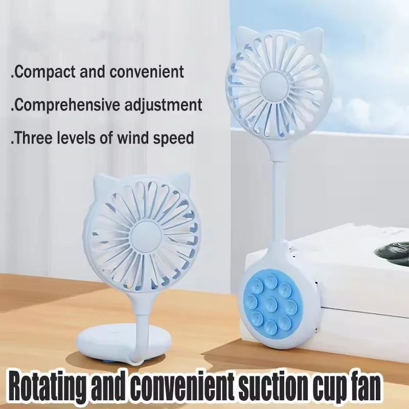 

2025 Selling Small Desktop Handheld Portable Mini Fan USB Socket with Suction Cup for Home Outdoor Office Mini Summer Fan Gift