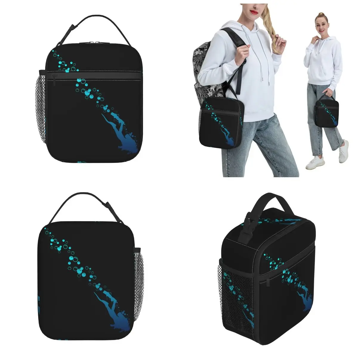 Dive Sport Scuba Diving Lover Merch Insulated Lunch Tote Bag for Picnic Sea Scuba Diver Food Box New Cooler Thermal Lunch Box