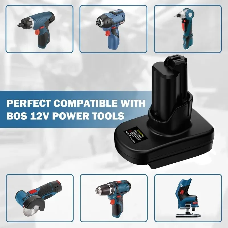 HAKSINKY EIN18BS12 Power Tool Battery Adapter for 18V Li-ion Battery Convert To Work for Bosch 12V