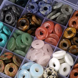 Cuentas redondas de piedra Natural para fabricación de joyas, abalorios de cristal de cuarzo para hacer rosquillas, accesorios de bricolaje, venta al por mayor, 5 piezas, 18mm