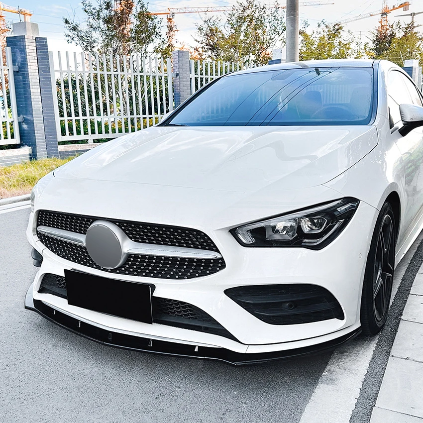 Front Bumper Lip Spoiler Splitter Diffuser Body Kit Tuning Protector Cover For Mercedes-Benz CLA-Class C118 X118 AMG 2020-2023