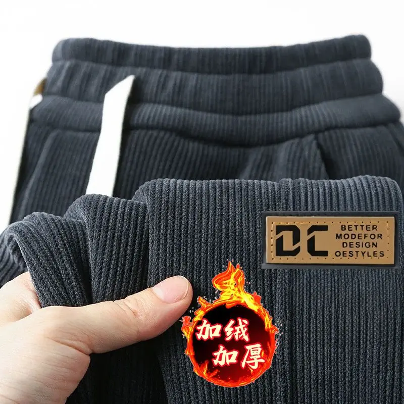 Thiened Fce Autunno Inverno Pantaloni di velluto a coste Pantaloni casual per giovani Caldi resistenti all'usura per il lavoro Tempo libero A prova di Dir