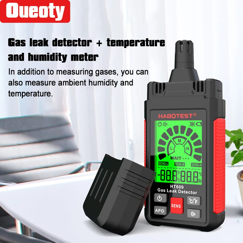 

HT609 Gas Leak Detector Combustible Gas Sensor Natural Gas Detector with Audible & Visual Alarm Natural Methane Gas Detector