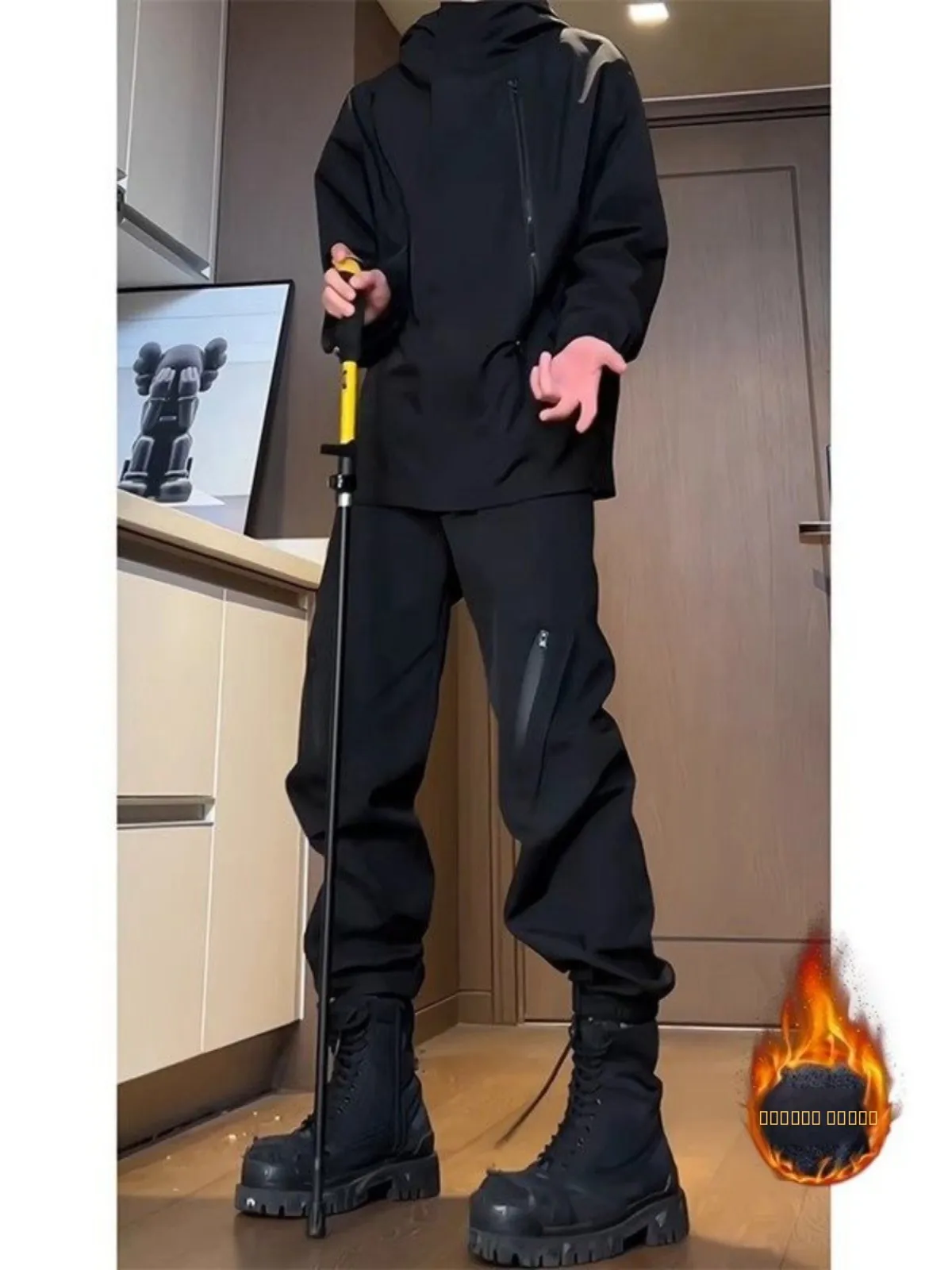 

Tee-Proof Casual Hiking Pants Men's Autumn Winter Waterproof American Sle Zipper Mountain Climbing Pants Workwear Long Tr...