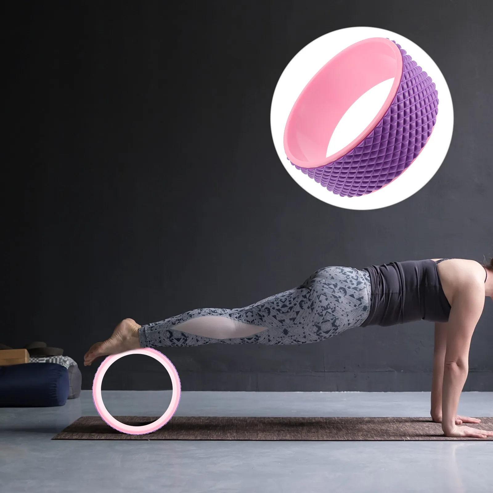 

1Pcs Yoga Wheel for Backbend Stretching and Spinal Alignment Support Fitness Massage Roller Pilates Circle Wheel