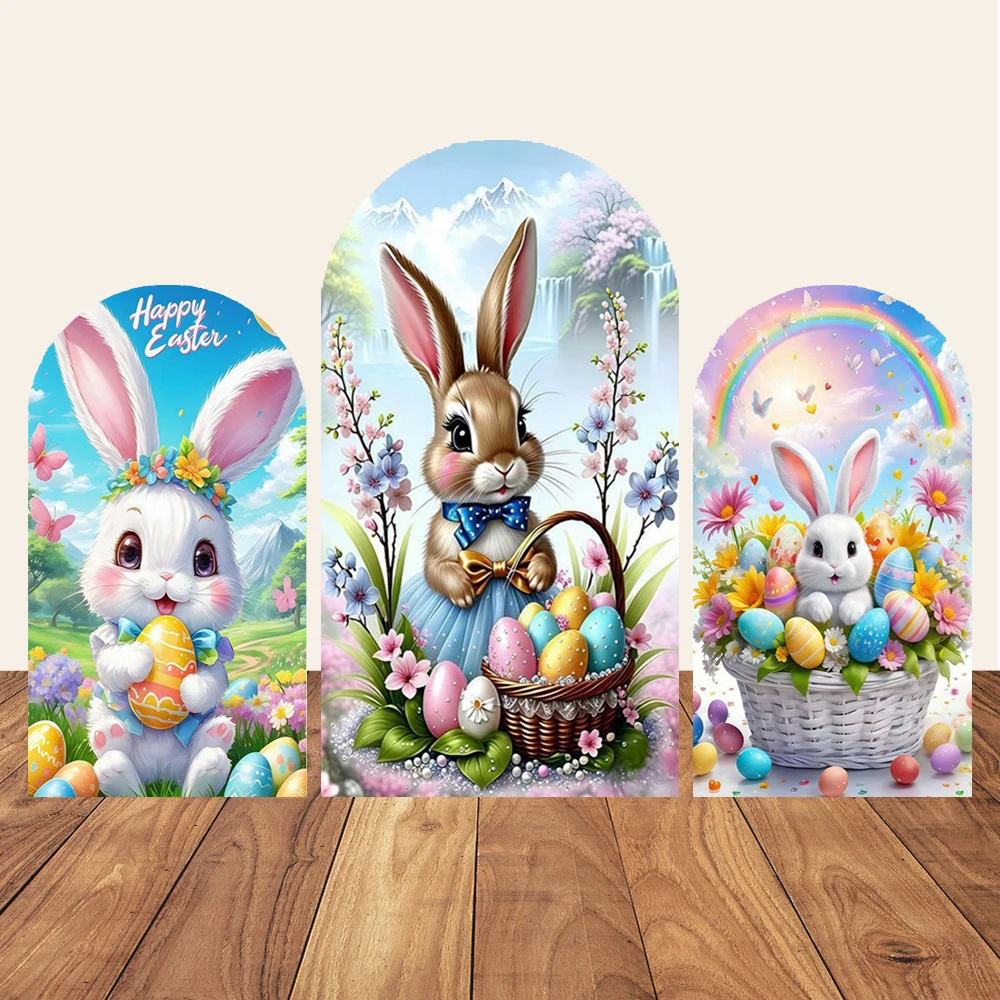 

Easter Arch Background Cover Elastic Fabric Cute Rabbit Birthday Party Photography Decoration Baby Shower Photo Backdrop Wall