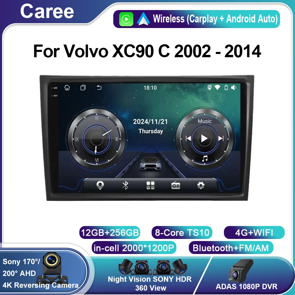 

Android 15 Car Radio For Volvo XC90 C 2002 - 2014 Car Multimedia Video Player Navigation Stereo GPS 4G WIFI BT No 2din 2 din dvd
