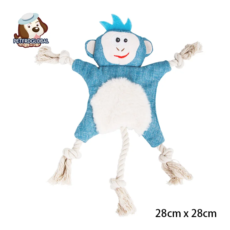 Divertente morbido peluche corda carino giocattoli sonori cigolanti volpe scoiattolo orso Grizzly masticare cane giocattolo accessori forniture nodo