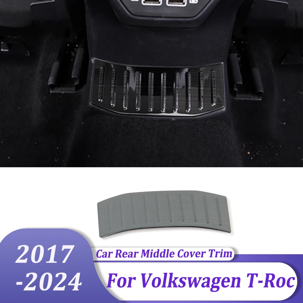 

Auto Interior Accessories Rear Middle Anti-kick Scuff Plate Stickers Bumper Cover Trim For Volkswagen T-Roc TROC 2017-2024