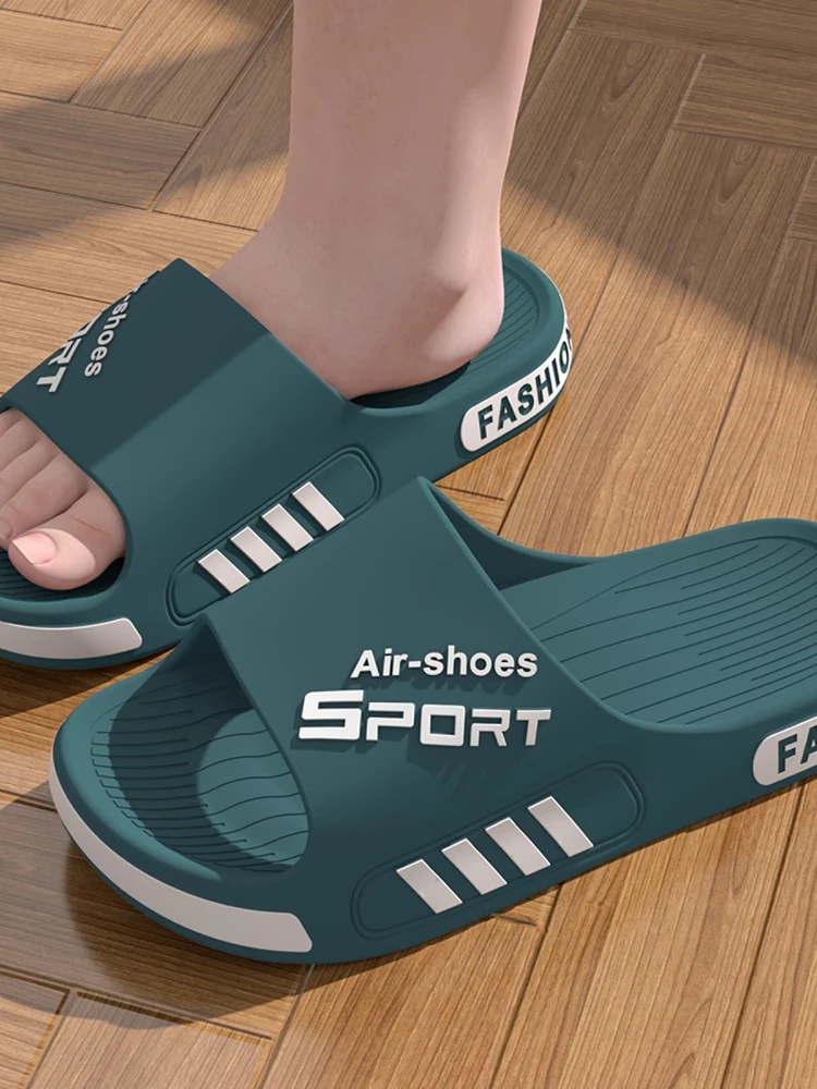 

Нескользящие устойчивые к запаху мужские летние спортивные тапочки для вождения на открытом воздухе, большие размеры, домашние повседневные тапочки без шнуровки на плоской подошве из ЭВА