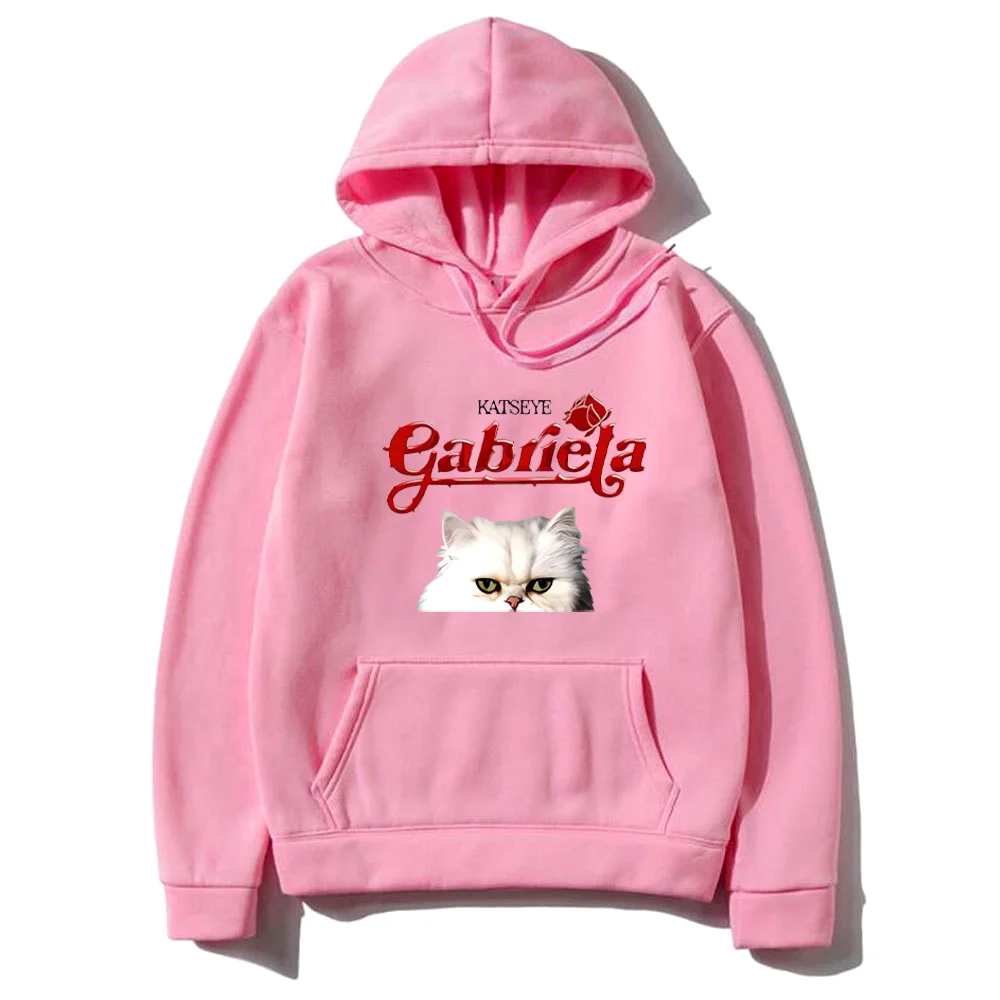 Katseye Gabriela Cat Graphic 2025 Hoodie Men Women's Cute Fashion hip hop streetwear kpop Fleece Clothing Long sleeve pullovers