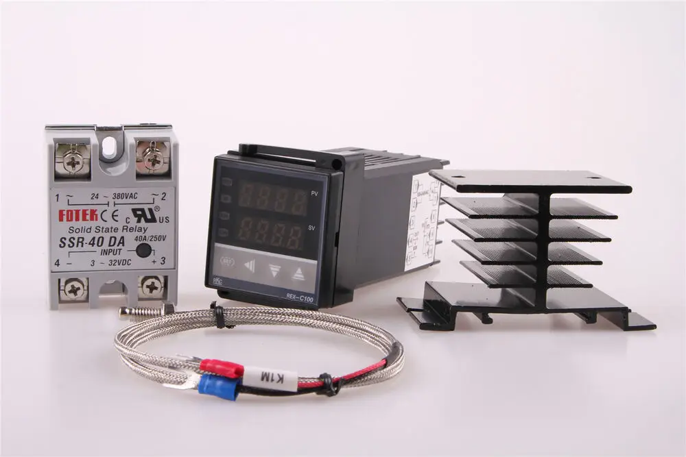 

REX-C100 RKC PID Temperature Controller 220V +40A SSR +K Thermocouple WJ 190459463478