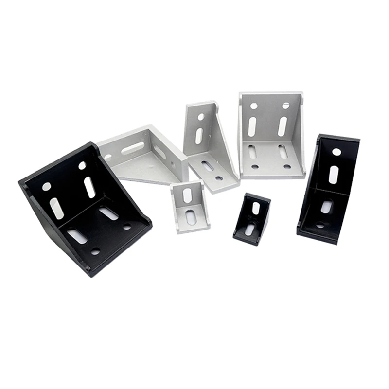 2020 2028 3030 4040 4080 6060 black thickened aluminum profile connector CNC router aluminum angle bracket