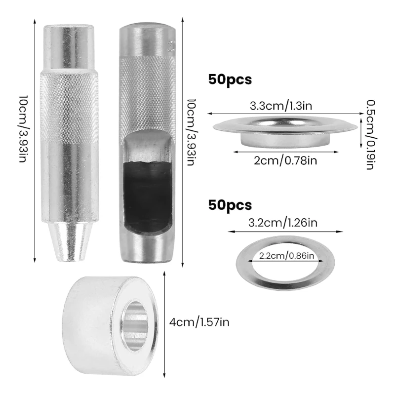 Eyelet Set Grommet Set Eyelet Pliers Tarpaulins Suitable for Leathercraft Fabric Shoe Clothing Curtains Tents